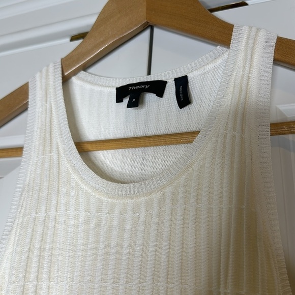 Theory Merino Wool Blend Ottoman Ribbed Lined Sleeveless Shift Day Dress Size P - Picture 5 of 10